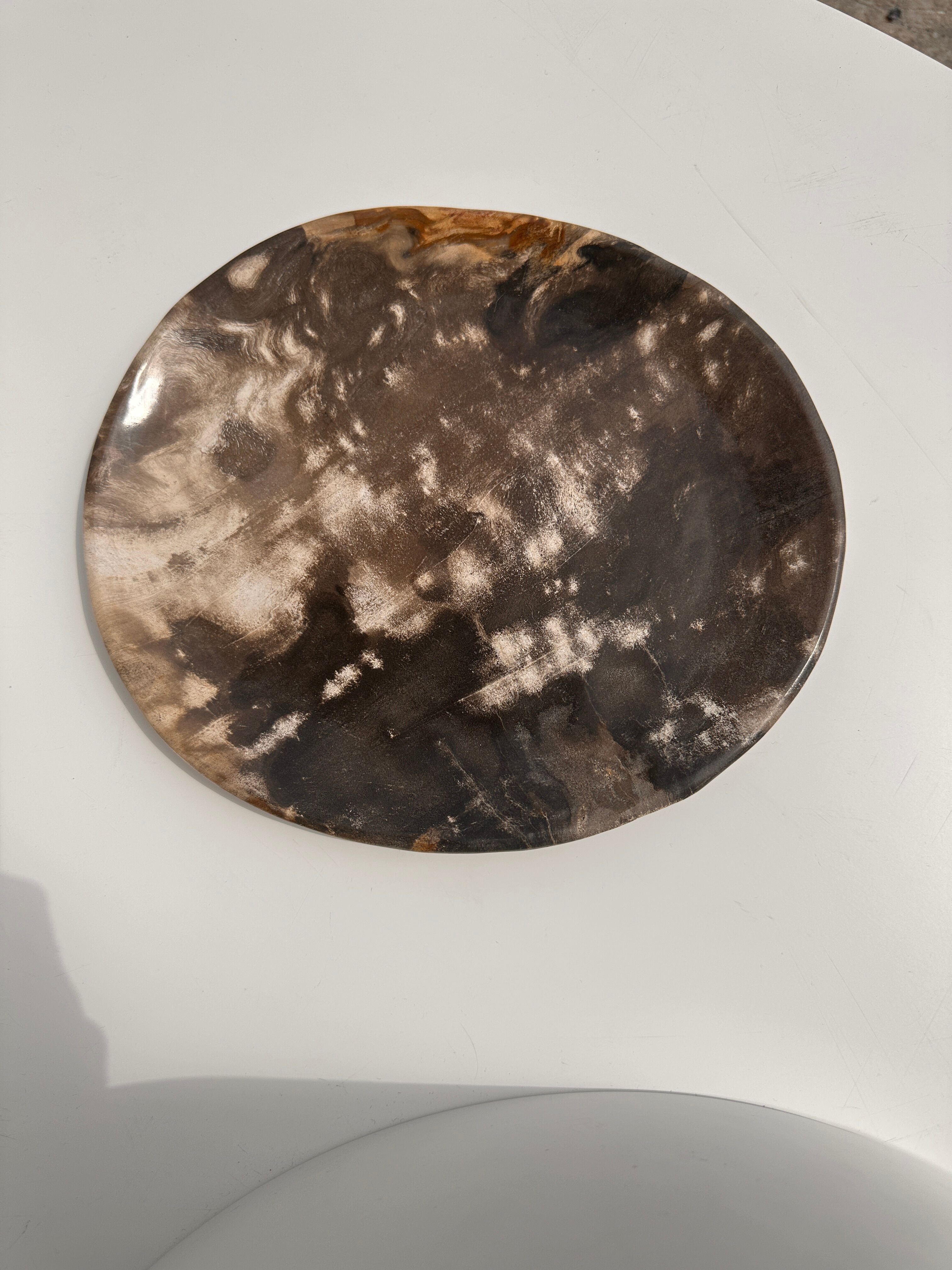 Dish in petrified wood
