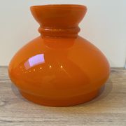 duo of Abat jour in vintage orange opaline glass