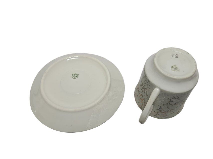 Vintage Polish cup and saucer from Wałbrzych Pottery, 1970s, set of 2