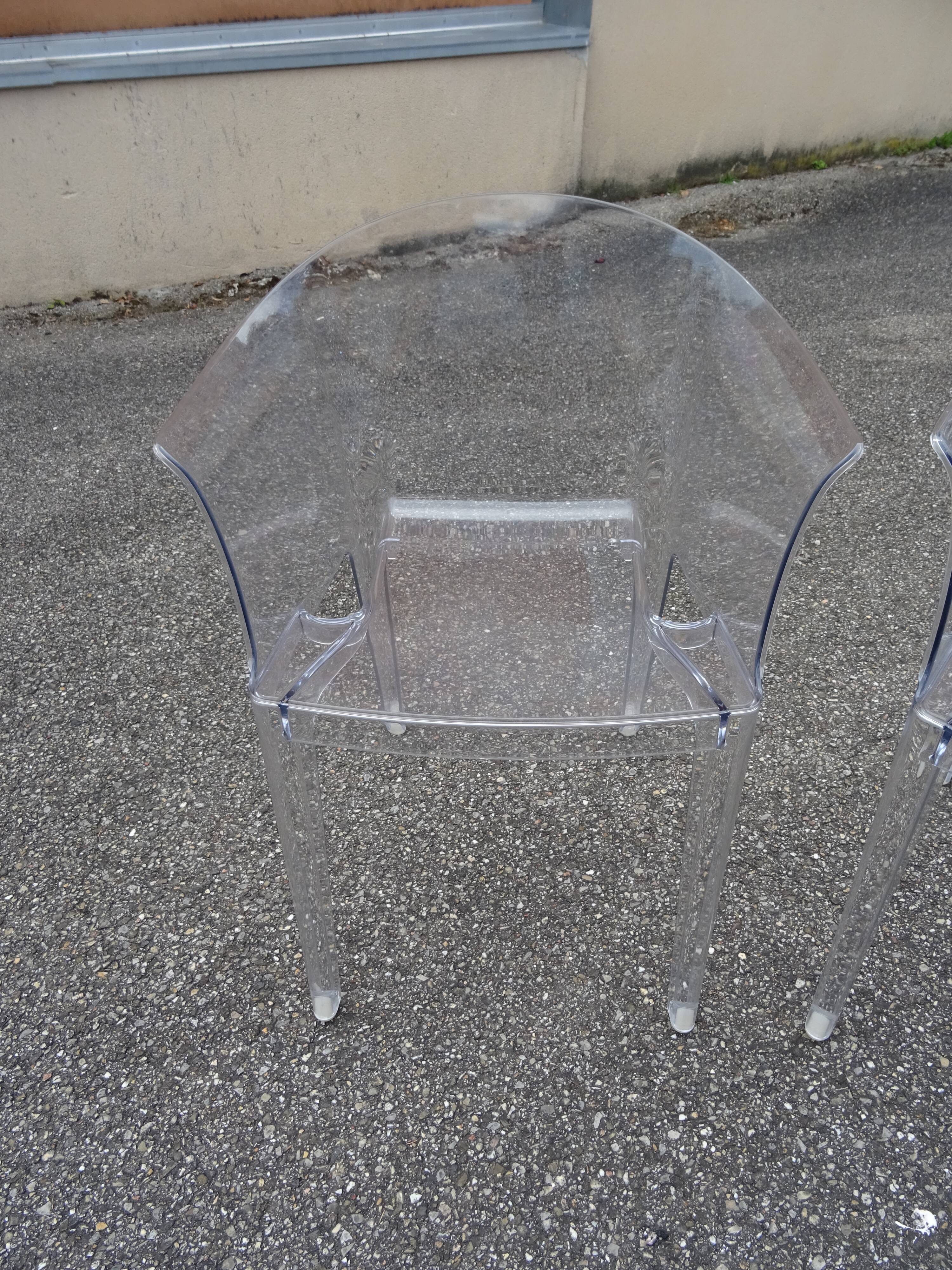 Pair of Tulipano armchairs in transparent plexiglass design Giovannoni
