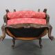 Antique Carved Wing Chair with Cane Sides , Czechoslovakia