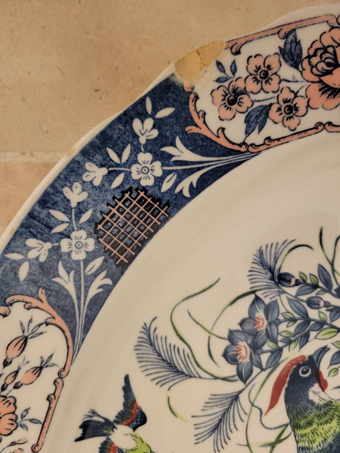 Large Japanese Bird Dish