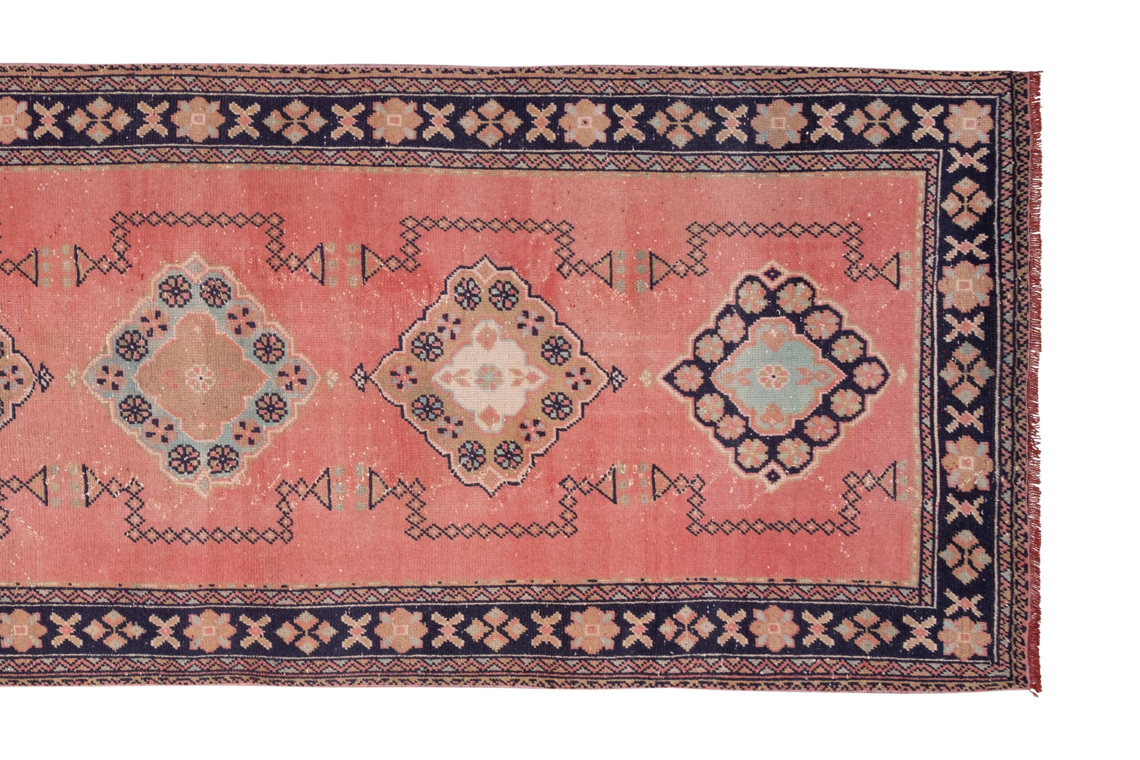 Overdyed Long and Wide Turkish Oushak Runner 4'7" X 11'10"