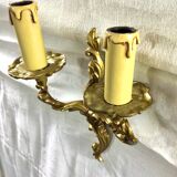 Louis XV style bronze wall lamp with 2 lights