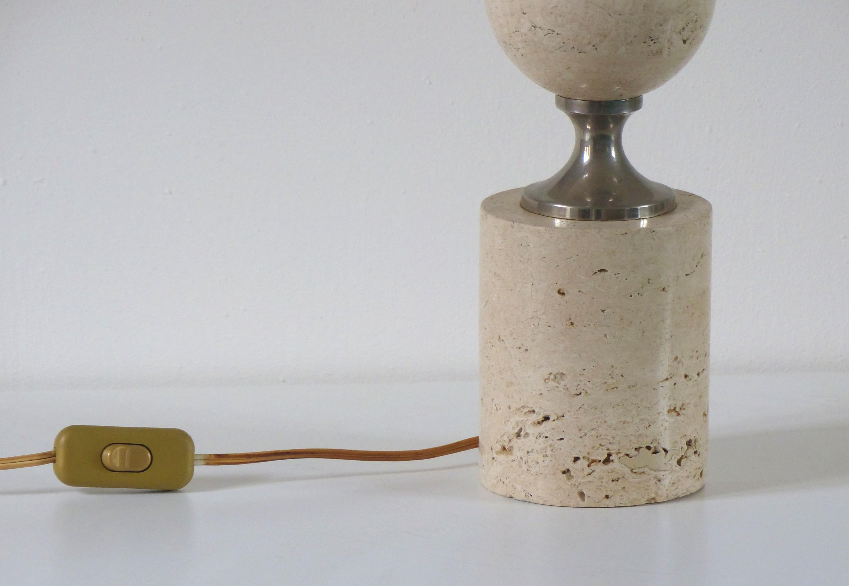 Travertine table lamp 1970