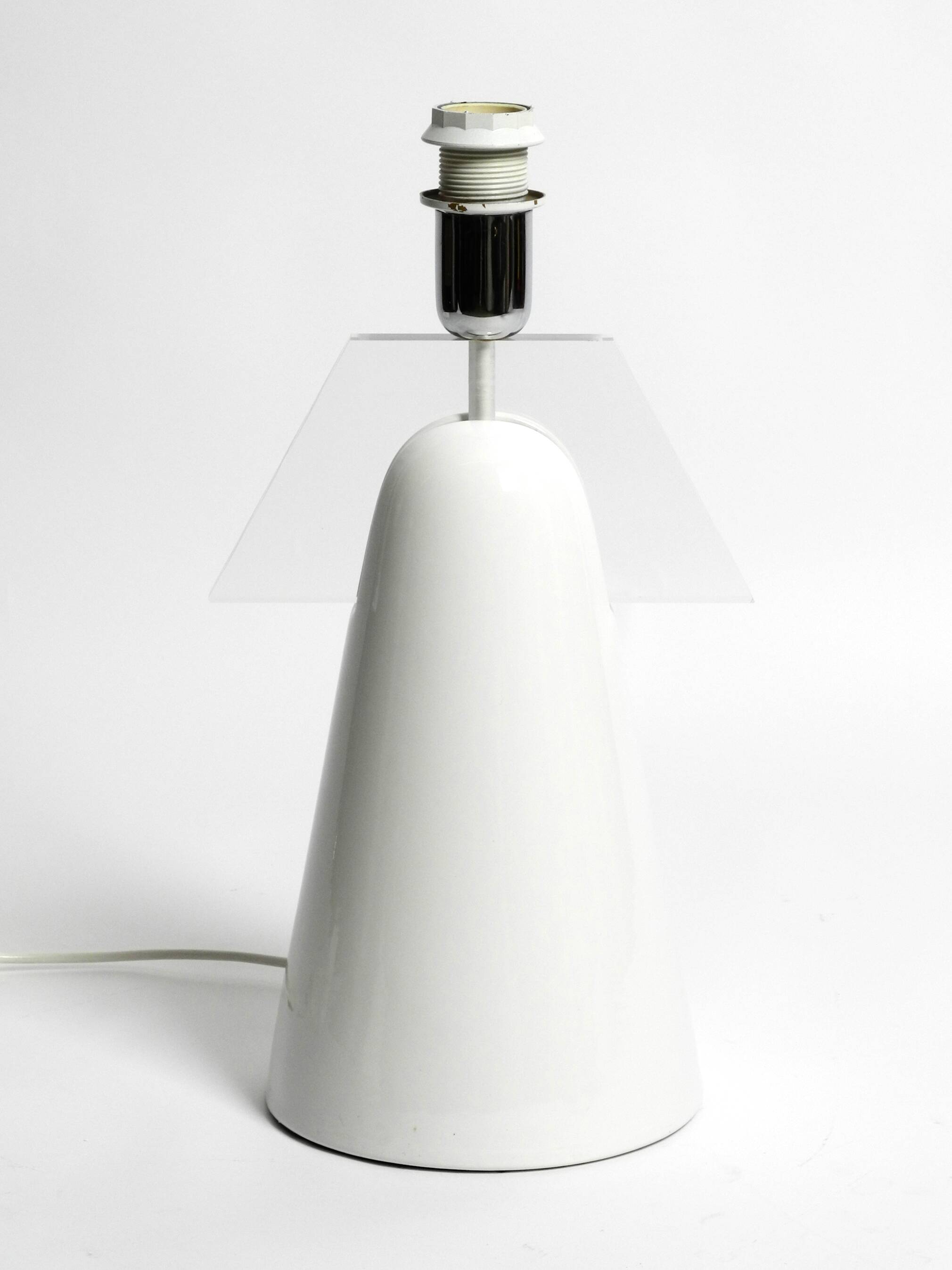 Stunning Italian 1970s ceramic plexiglass table lamp without a shade