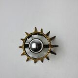 Sun wall lamp by ferro arte, metal and gold leaf, spain, 1960