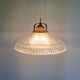 Art Deco pendant light in grooved glass, 1920s-30s