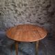 Rustic French antique dining table, drop-leaf table in cherry wood, circa 1900.