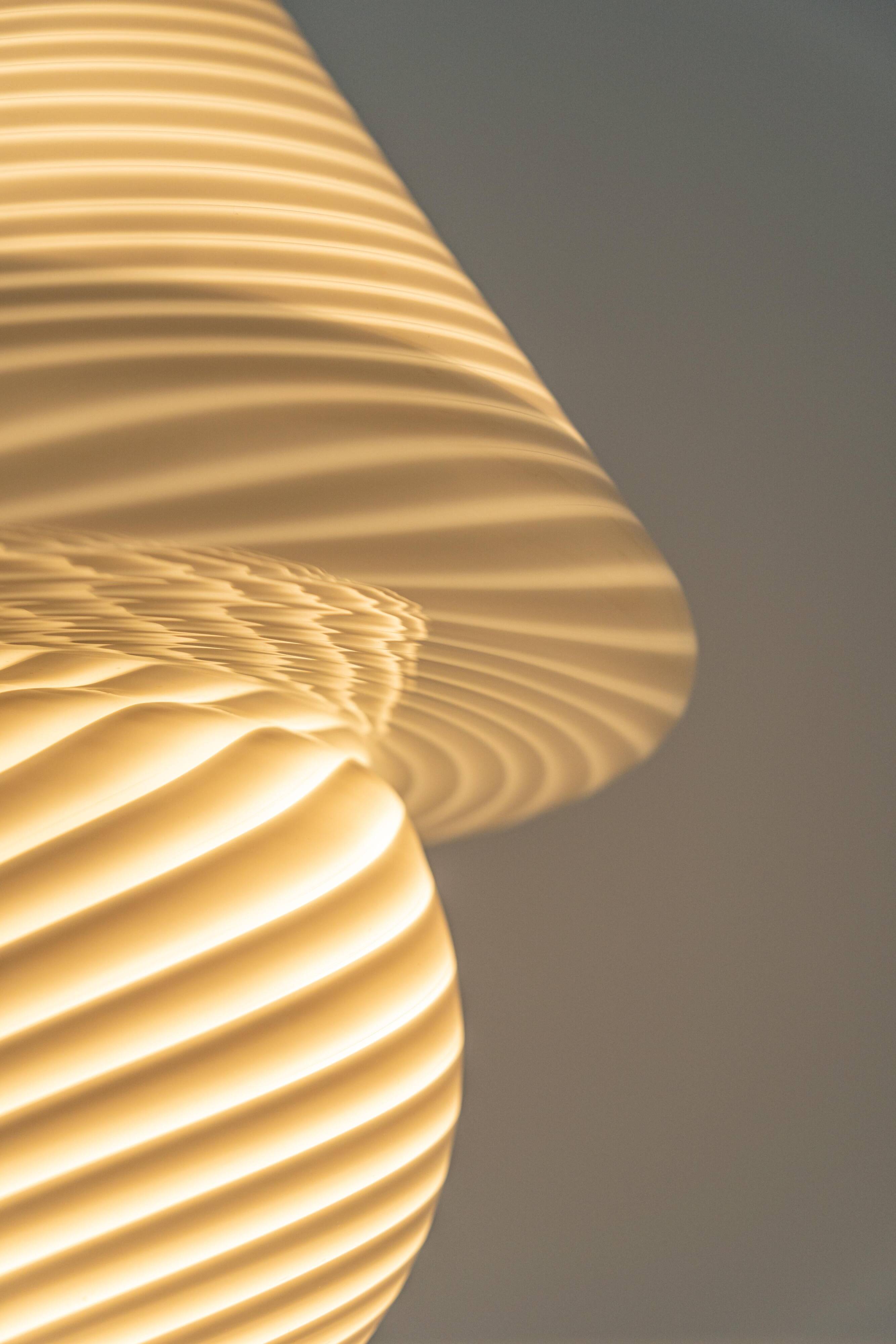 Mushroom table lamp in glass by Peill & Putzler, Germany, 1970s