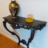 Console murale baroque, noir acier