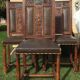 6 walnut chairs - renaissance style marble 19th century