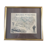 Ancient region engraving "the low pyrenees"
