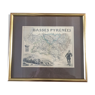 Gravure de Région Ancienne " Les Basses Pyrennées "