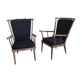 Pair of armcchairs fan Baumann