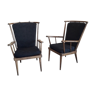 Paire de fauteuils Baumann éventails