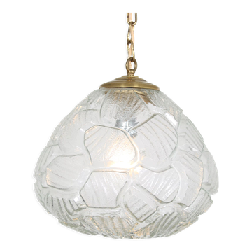 Suspension en verre pressé des années 1970