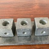 Set of 6 vintage marble and stone candlesticks