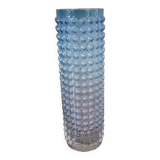 Vintage glass vase with bubble decoration.