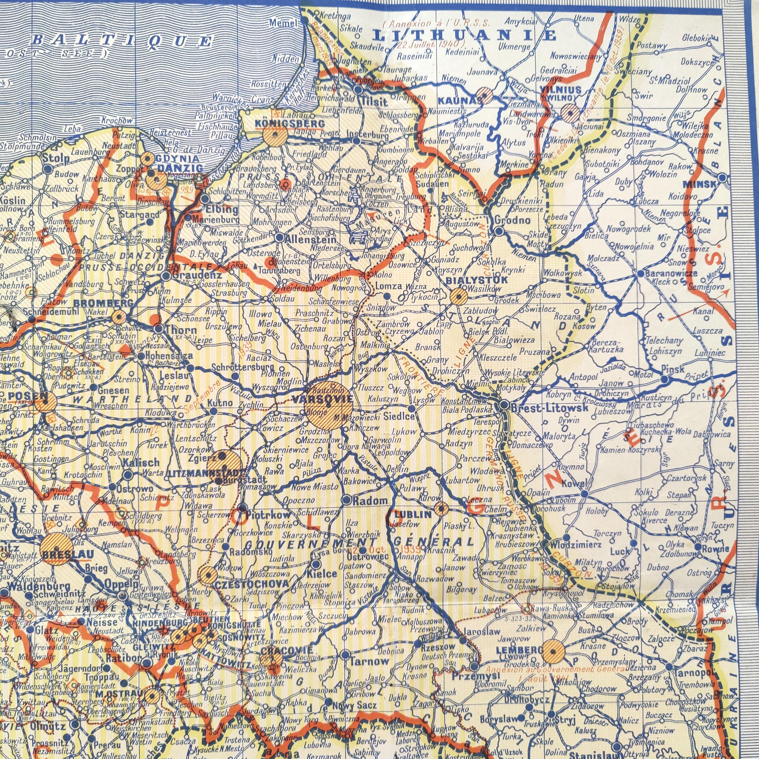 Map Germany and Europe 40s