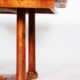 Restored biedermeier dining table, yew-tree, austria, 1830s