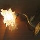 Art Deco wall lamp in bronze and tulip in the shape of pink 30s 40s