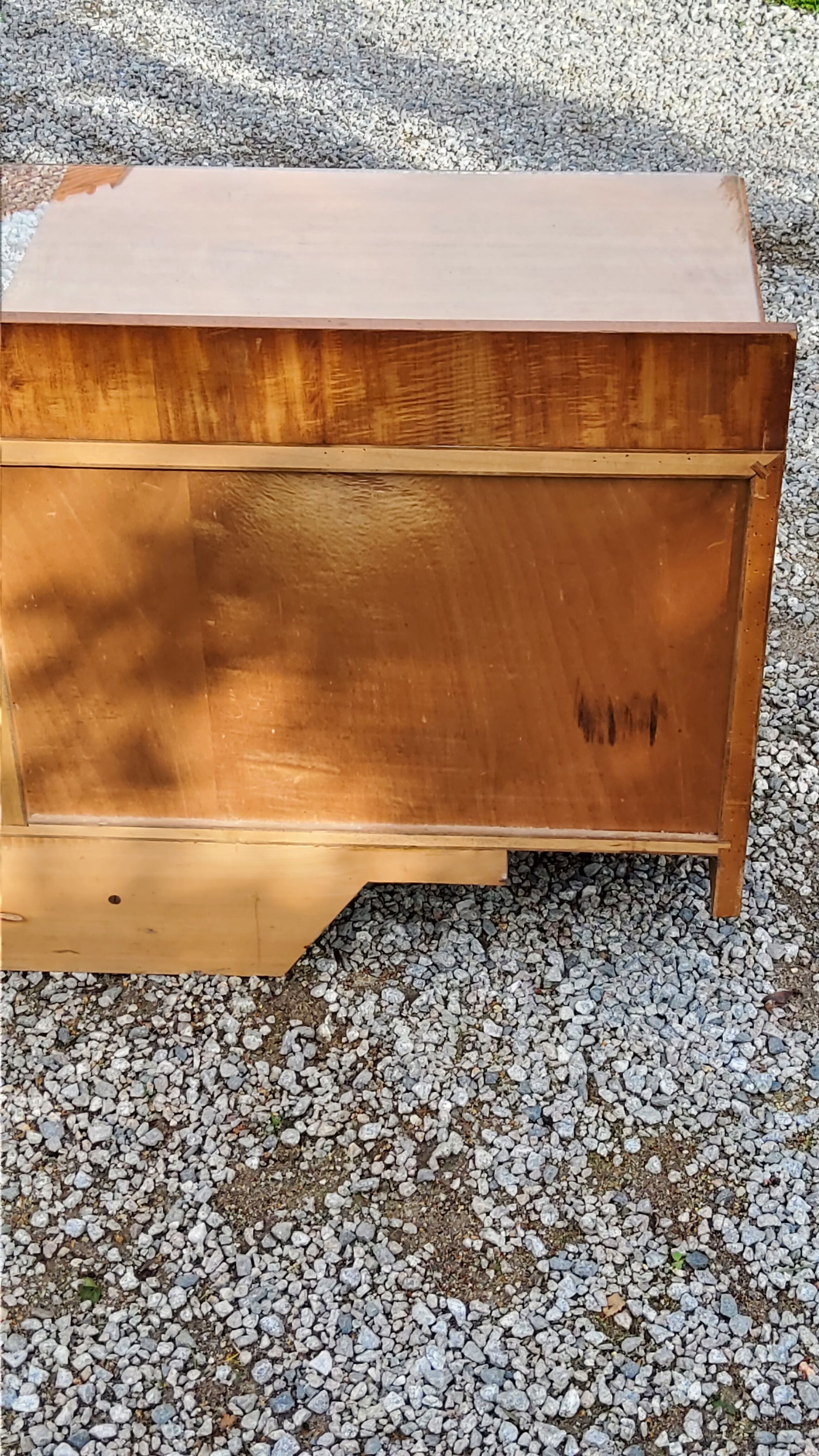 Coiffeuse art déco en acajou blond doré des années 30