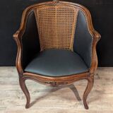 Louis XV office chair with canework