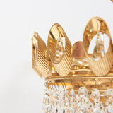 Brass and crystal chandelier by Palwa, 1960