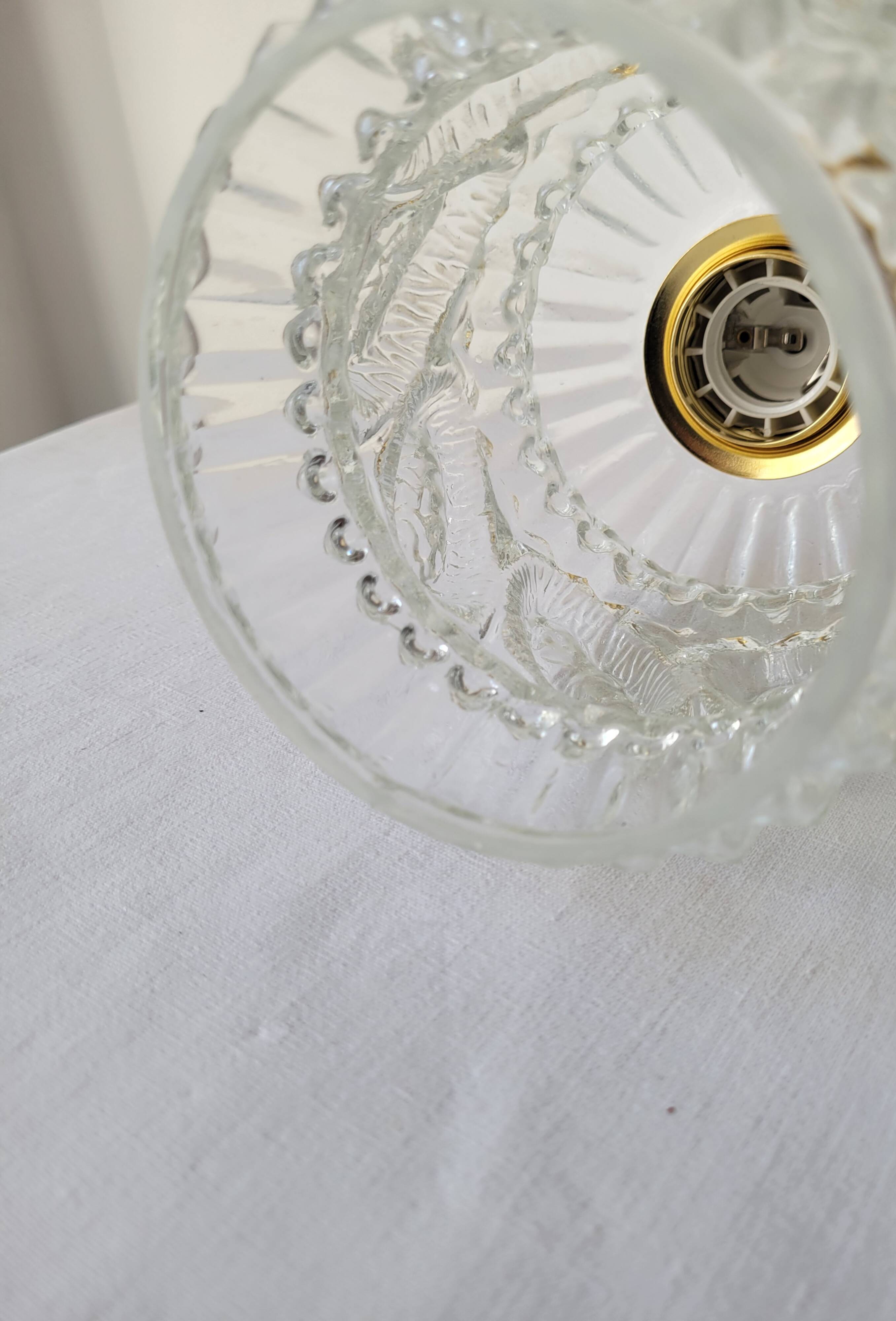 Vintage molded glass pendant light