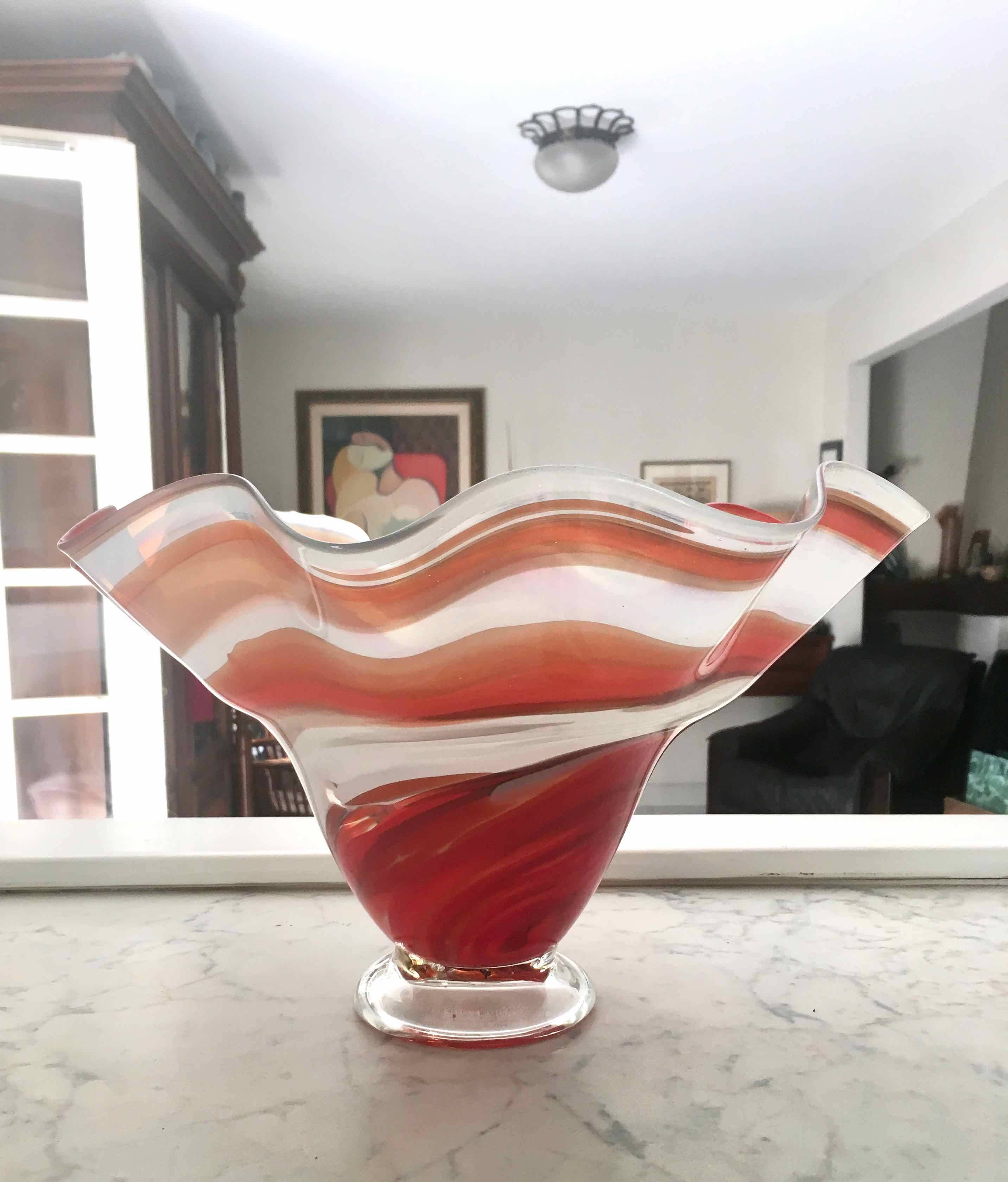 Blown glass cup or vase 1980 Jozefina Krosno
