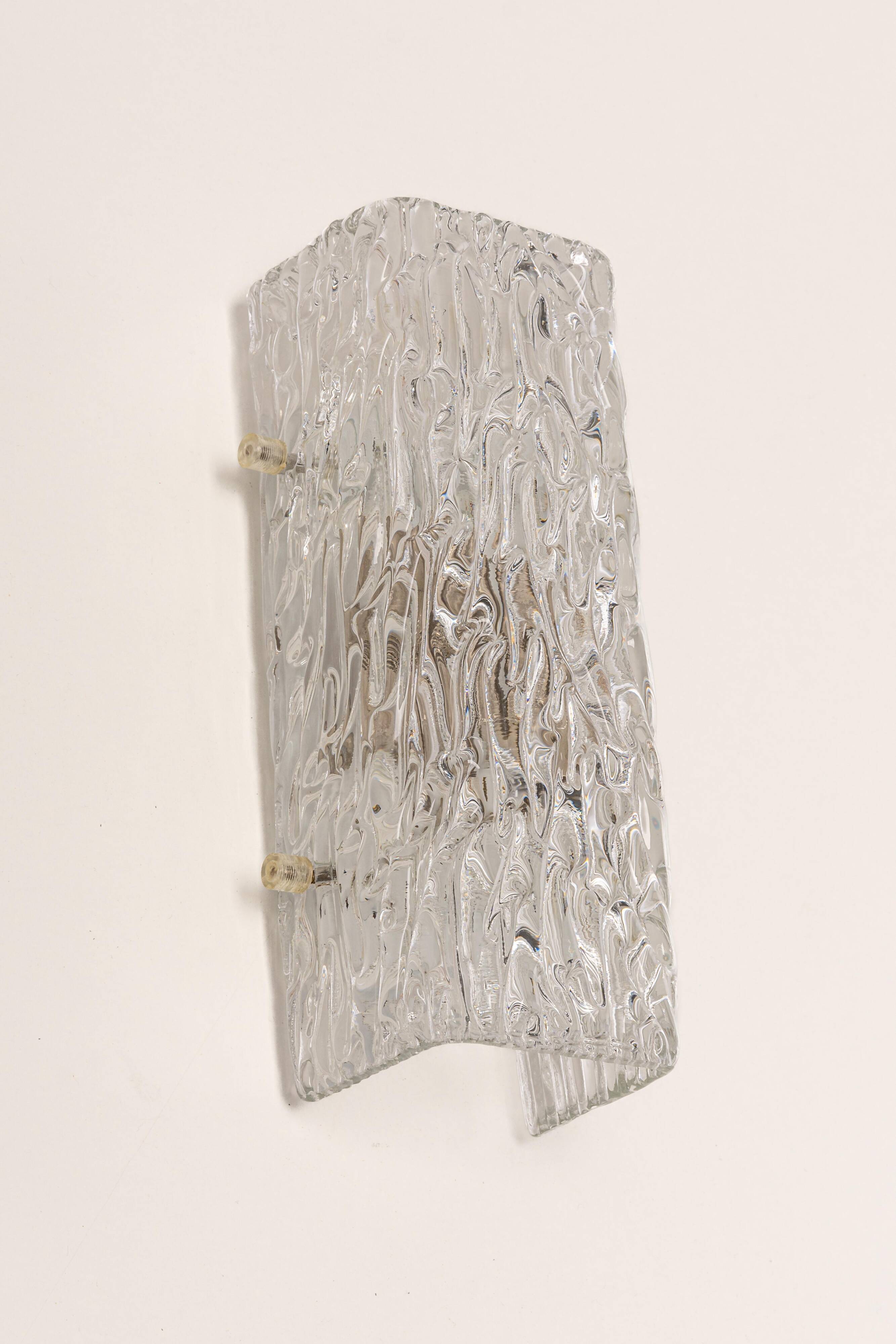 Pairs of Kalmar glass wall lights, Austria, 1960s.