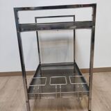 Dessert bar in chromed metal and smoked glass circa 1960