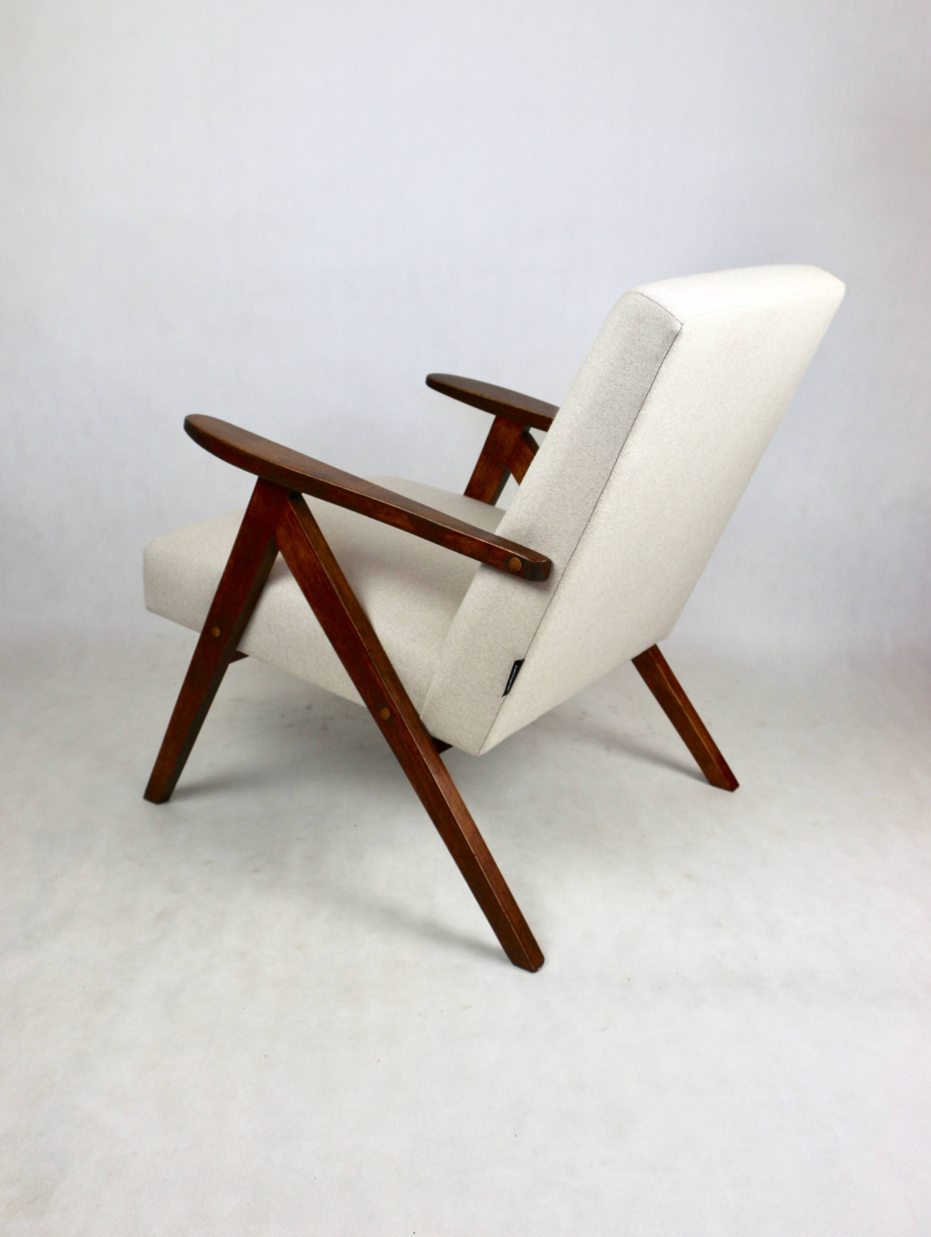 Fauteuil vintage Var- B-310 - laine beige