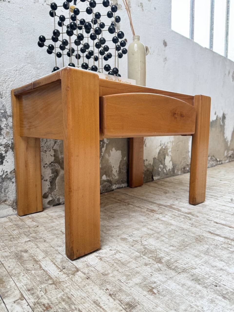 Solid elm bedside table Maison Regain