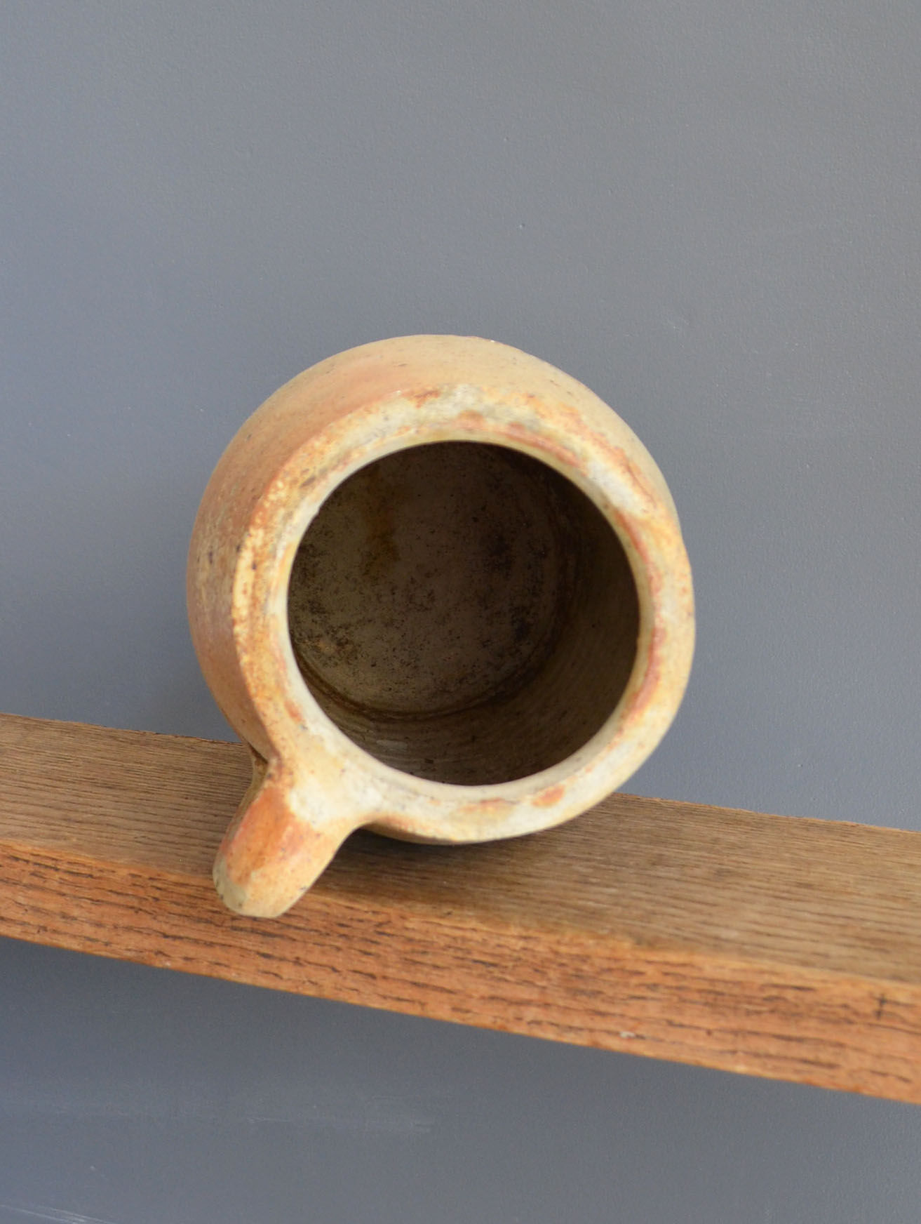 Large earthen pot or jug turned
