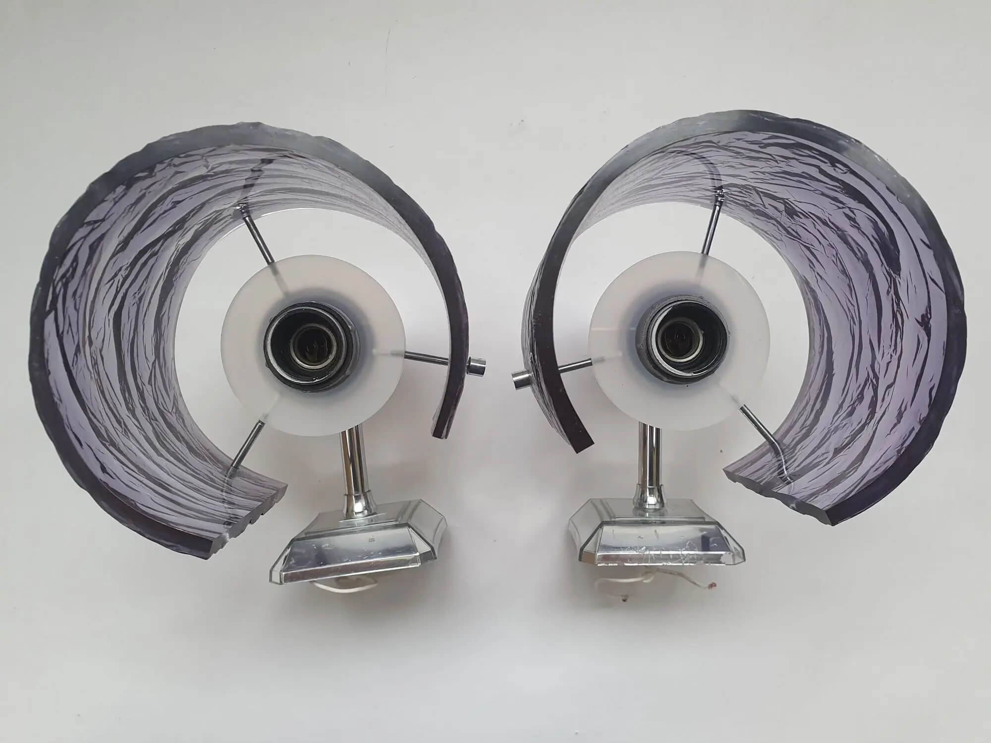 Pair of purple wall lights from the 70s