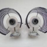 Paire d'appliques murales violet années 70