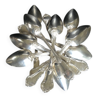 set of 12 silver dessert spoons - silversmith DOUTRE ROUSSEL - mid 19th century