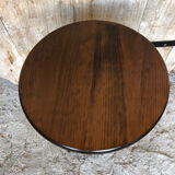 Fifth wheel side table vintage round wood