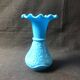 Antique French Opaline Glass Vases: Art Nouveau Floral Pair