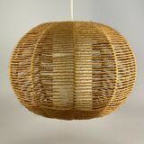 60s 70s lamp lamp ball lamp raffia braid space age design 60s 70s