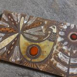 Plate, enamelled lava panel J.G Picard, Vallauris