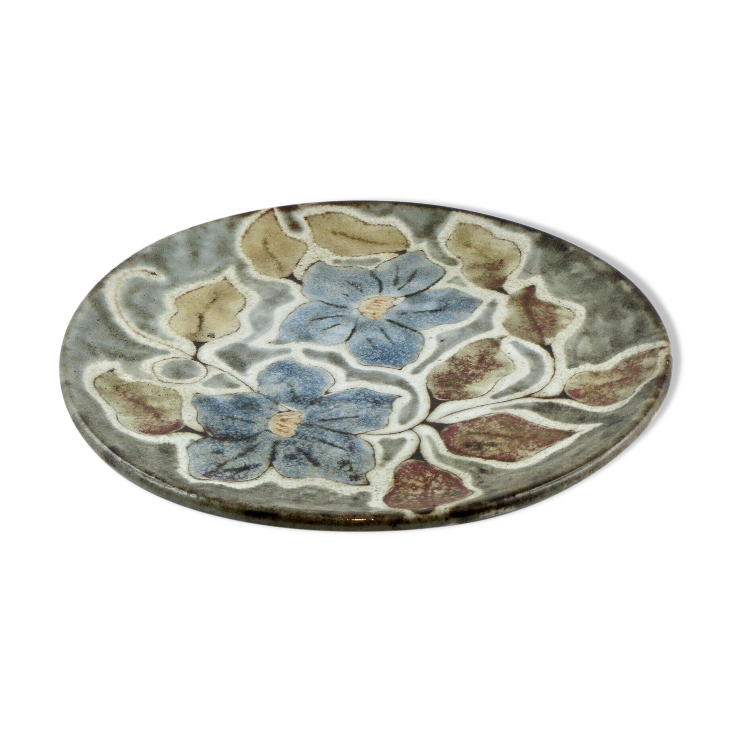Plate "flower" old mill Perot ceramic Vallauris