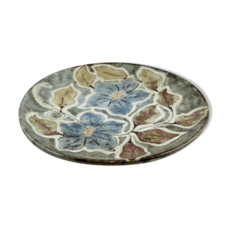 Plate "flower" old mill Perot ceramic Vallauris