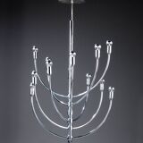 Chrome chandelier Piazza San Marco design Vico Magistretti for Oluce Italy