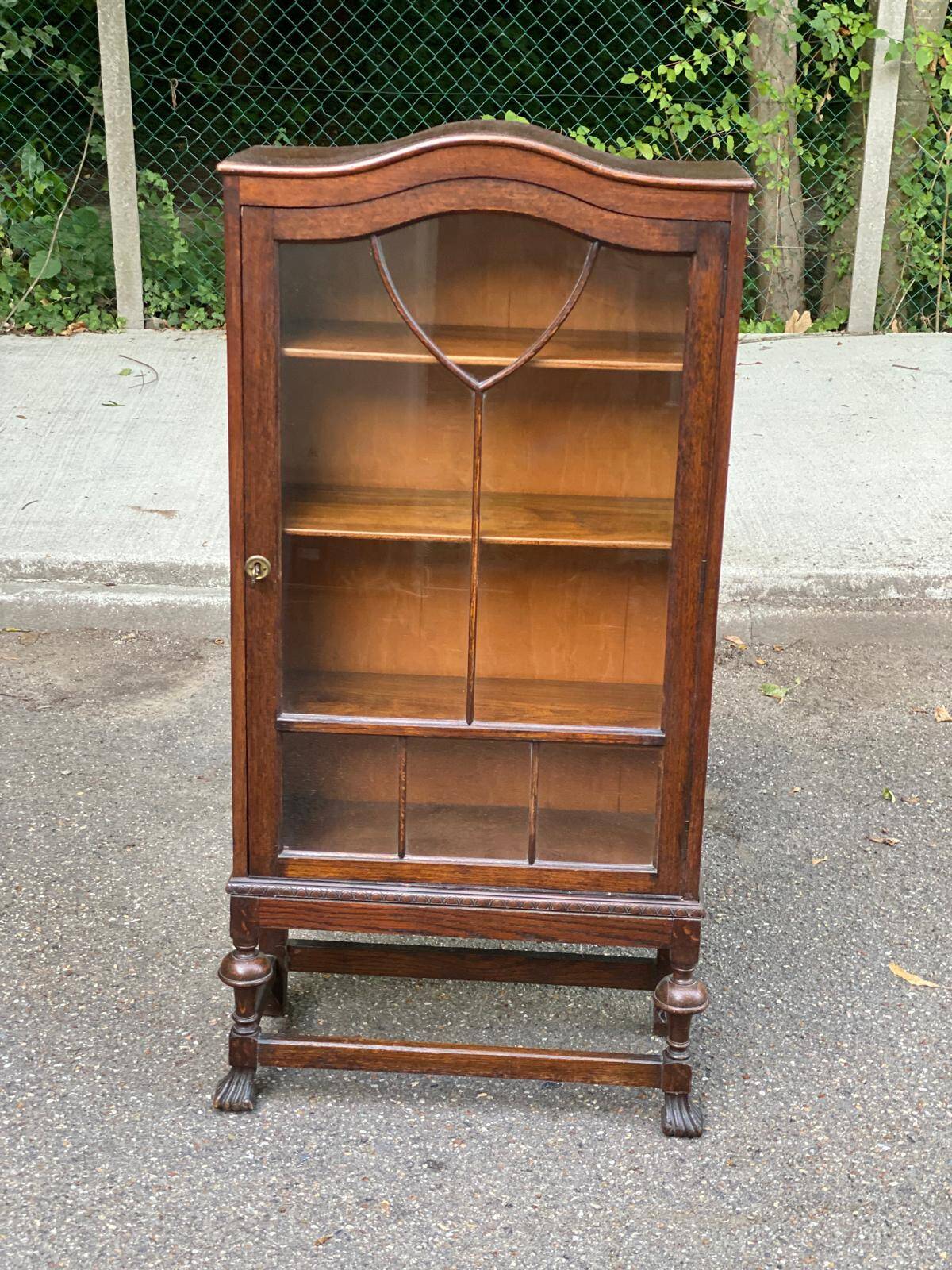 19th century English Regency solid wood display cabinet