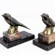 Bird bookends in brass and marble
