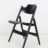 Black Mid Century “SE18” folding chair by Egon Eiermann for Wilde + Spieth