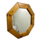 Large octagonal pine mirror, Scandinavian, 1980.